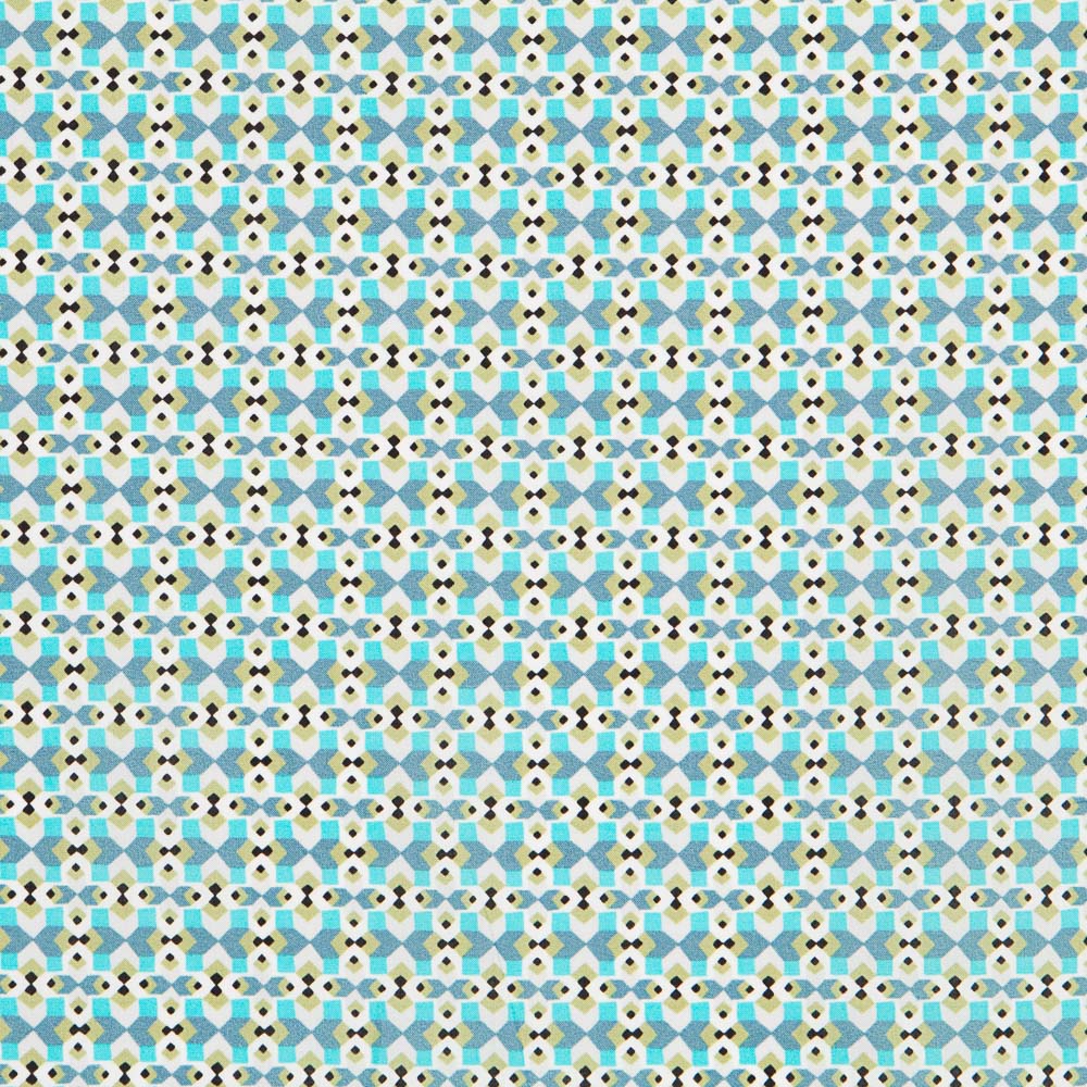 Algodão Liberty London Geométrico Turquesa - Ribes y Casals
