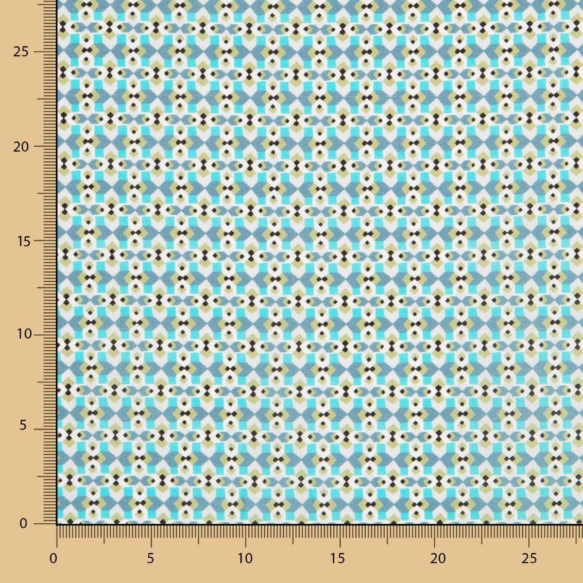 Algodão Liberty London Geométrico Turquesa - Ribes y Casals