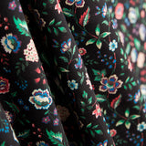 Algodão Liberty London Preto Flor México - Ribes y Casals