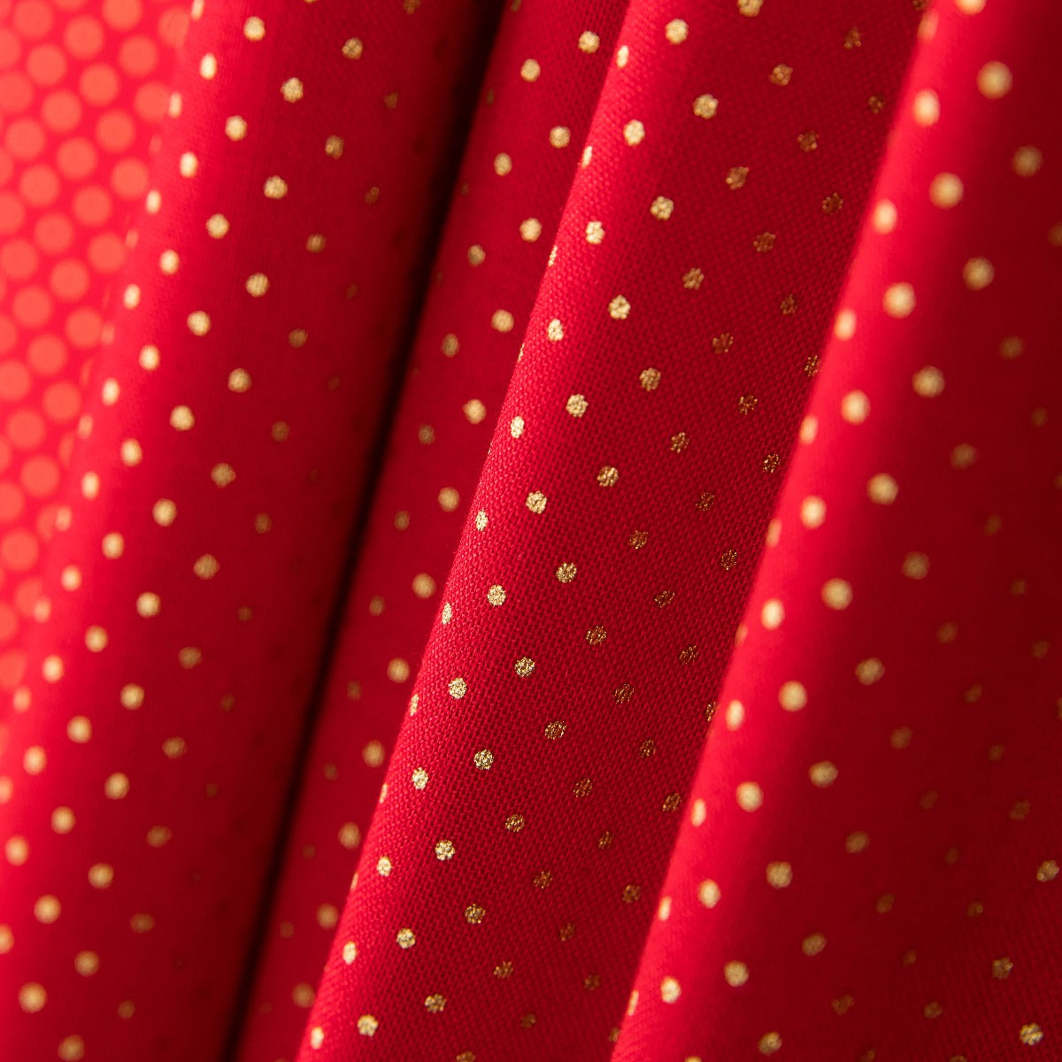 Algodão Bolinhas Ouro Vermelho - Ribes y Casals