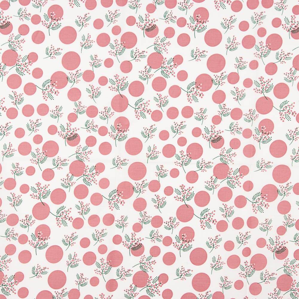 Popeline Algodão Flores Japão Rosa - Ribes y Casals