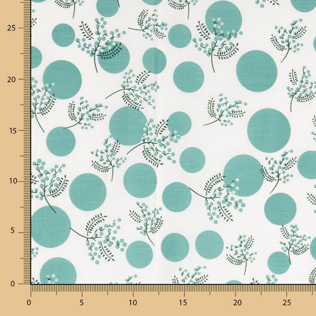 Popeline Algodão Flores Japão Verde - Ribes y Casals