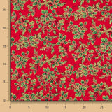 Algodão Natal Ramo Azevinho Vermelho - Ribes y Casals