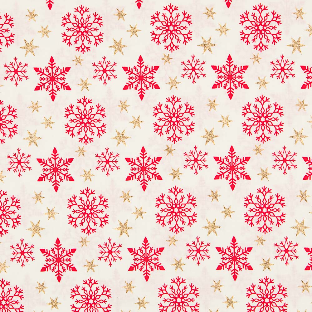 Algodão Natal Dourado Estrelas Cru - Ribes y Casals