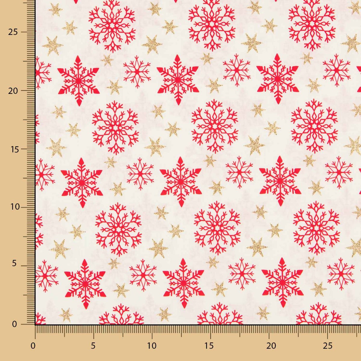 Algodão Natal Dourado Estrelas Cru - Ribes y Casals