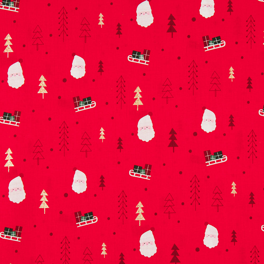 Algodão Natal Vermelho Trenós - Ribes y Casals