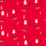 Algodão Natal Vermelho Trenós - Ribes y Casals
