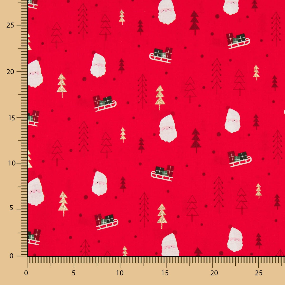 Algodão Natal Vermelho Trenós - Ribes y Casals