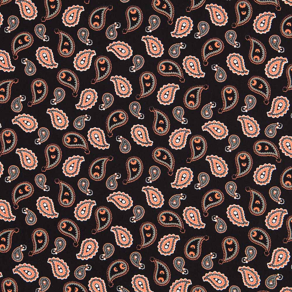 Algodão Paisley Preto - Ribes y Casals