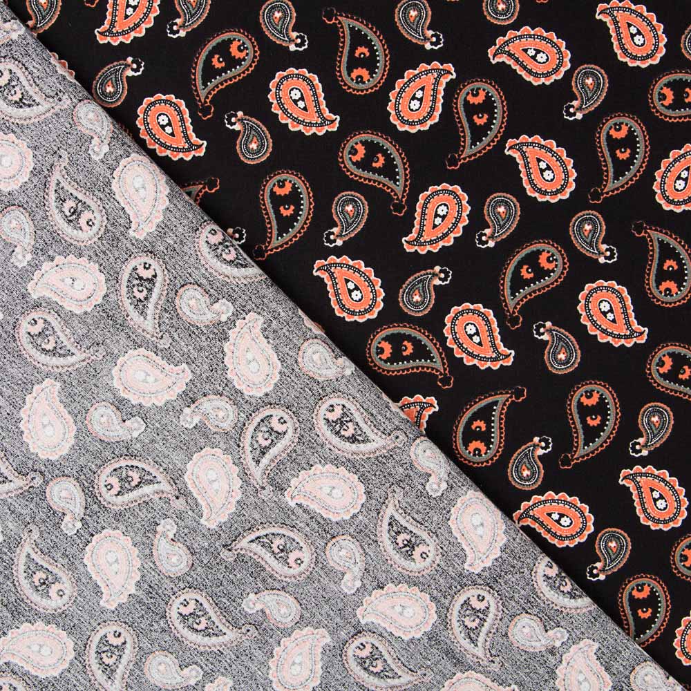 Algodão Paisley Preto - Ribes y Casals