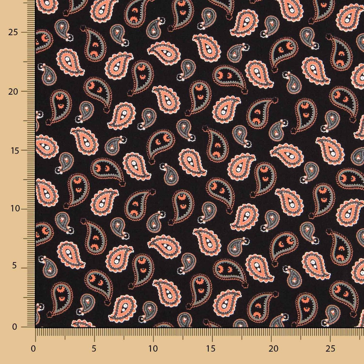 Algodão Paisley Preto - Ribes y Casals