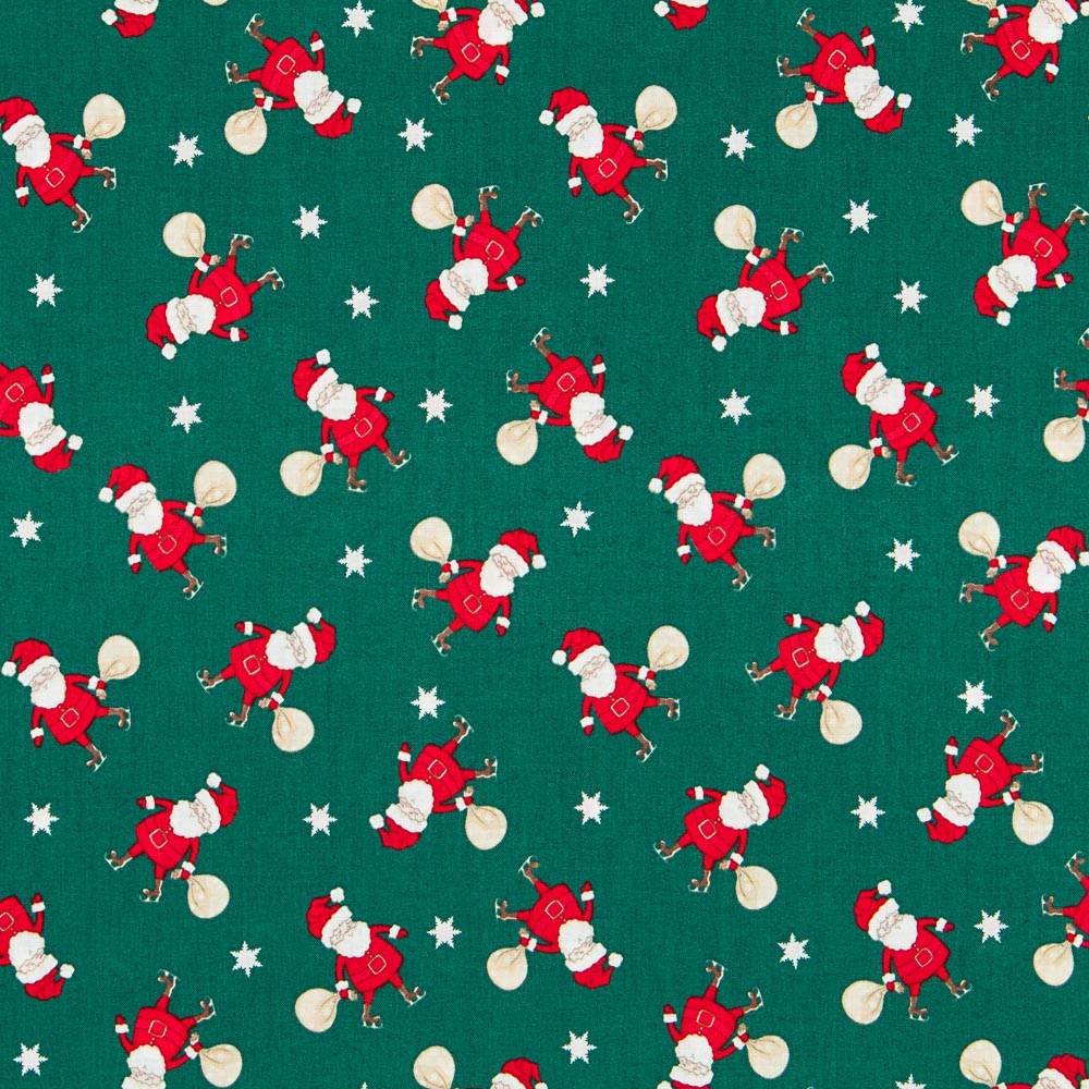 Sucatear Algodão Pai Natal Prendas Verde 40x140cm - Ribes y Casals