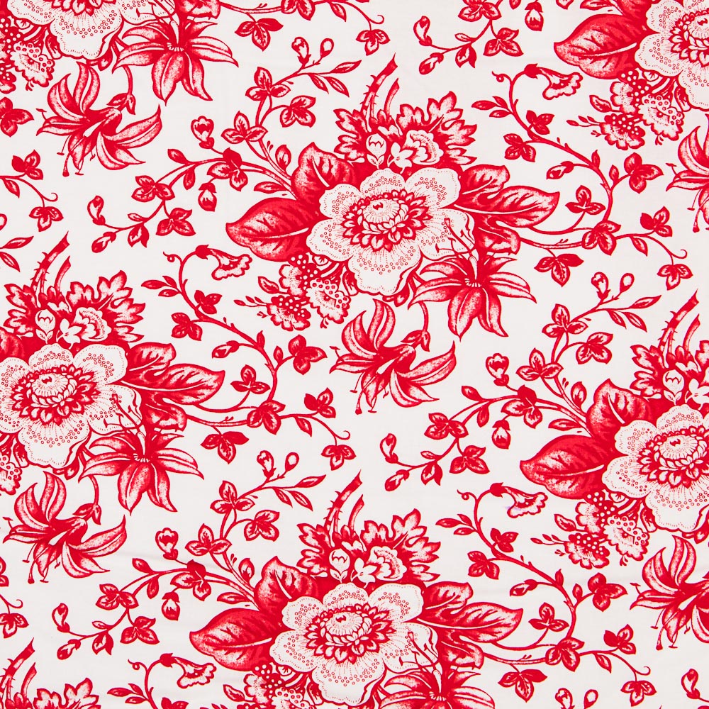 Algodão Patchwork Lily Buquê Vermelho - Ribes y Casals