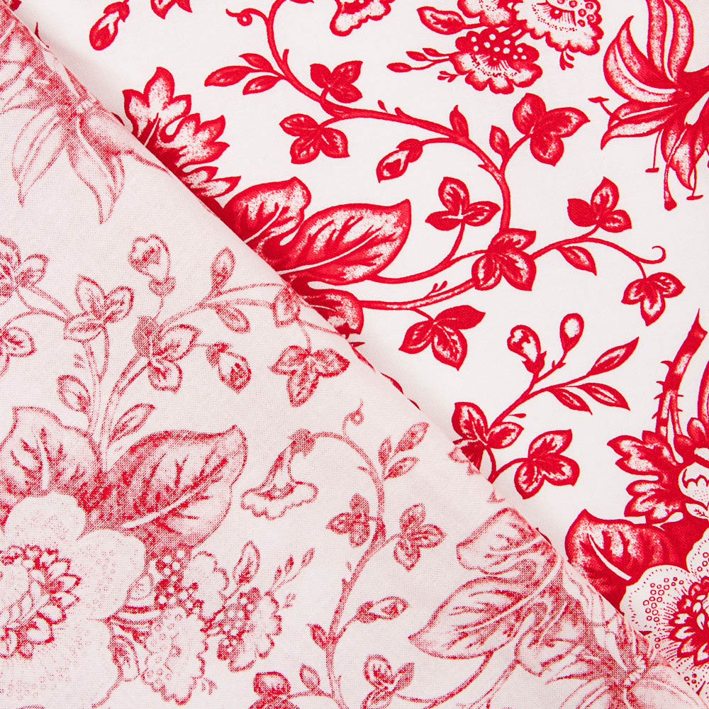 Algodão Patchwork Lily Buquê Vermelho - Ribes y Casals