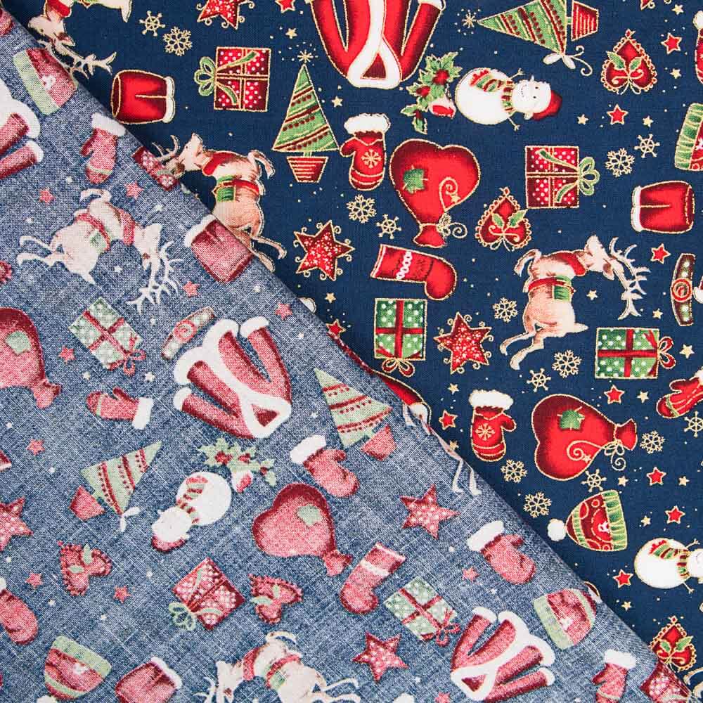 Casaco de Natal Azul Algodão - Ribes y Casals