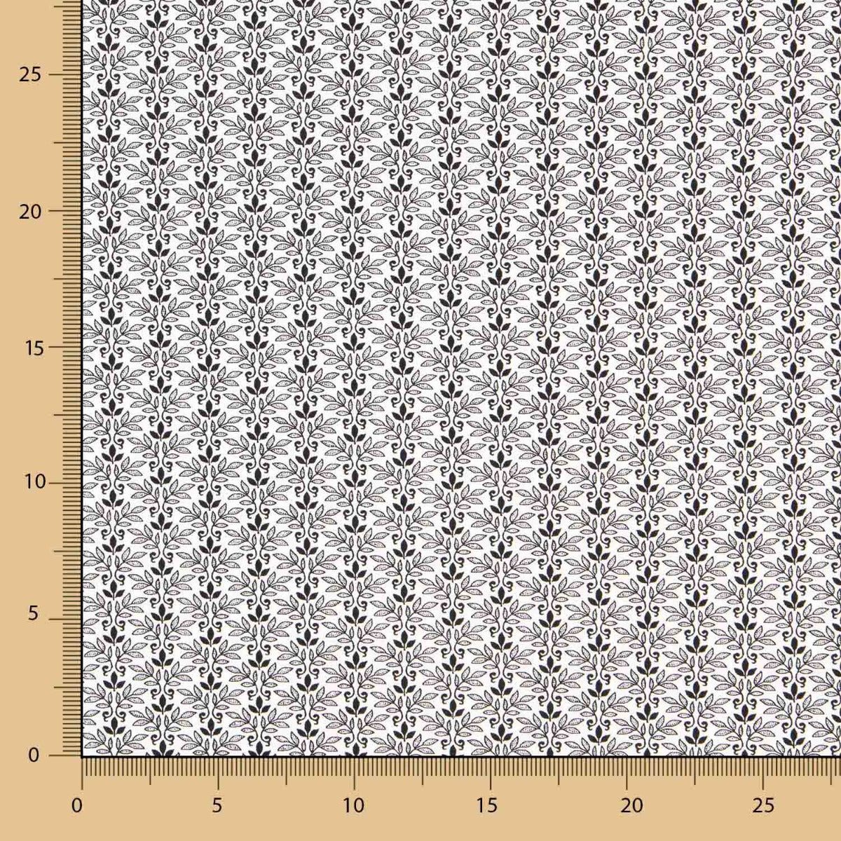 Algodão Patchwork Tri Leaf Preto - Ribes y Casals