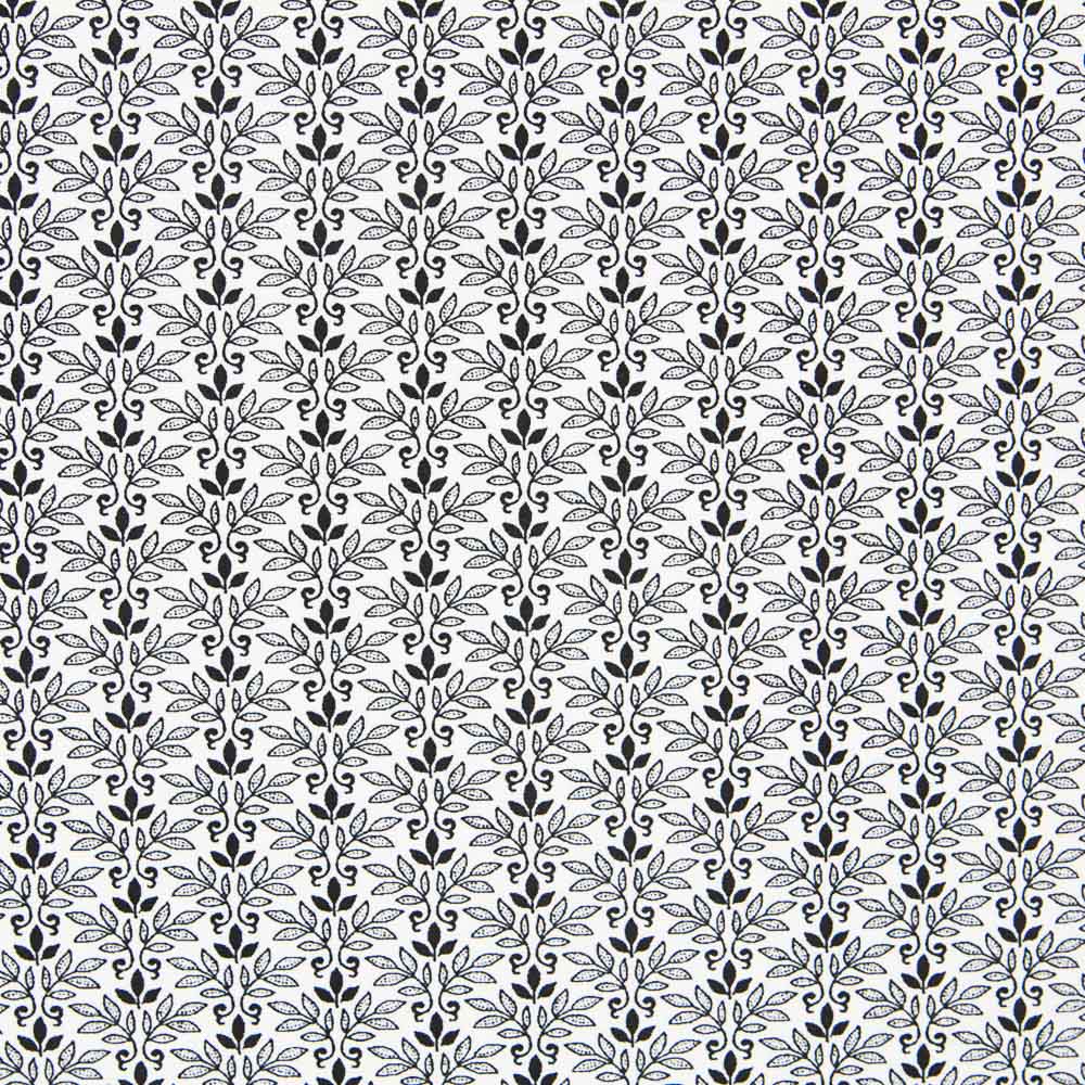 Algodão Patchwork Tri Leaf Preto - Ribes y Casals