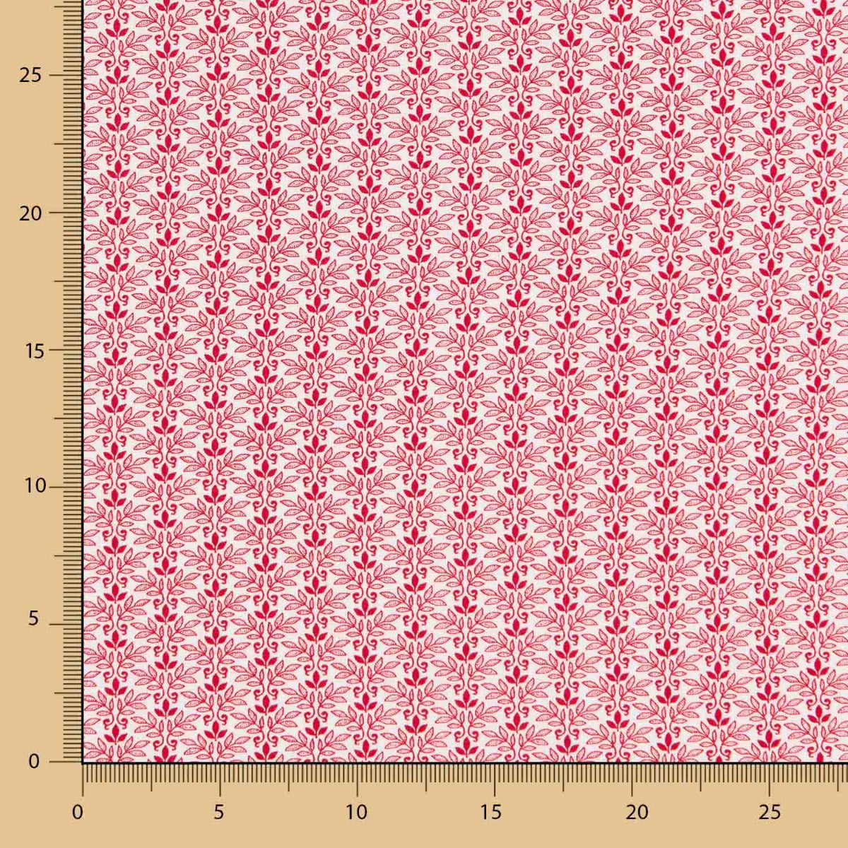 Algodão Patchwork Tri Leaf Vermelho - Ribes y Casals