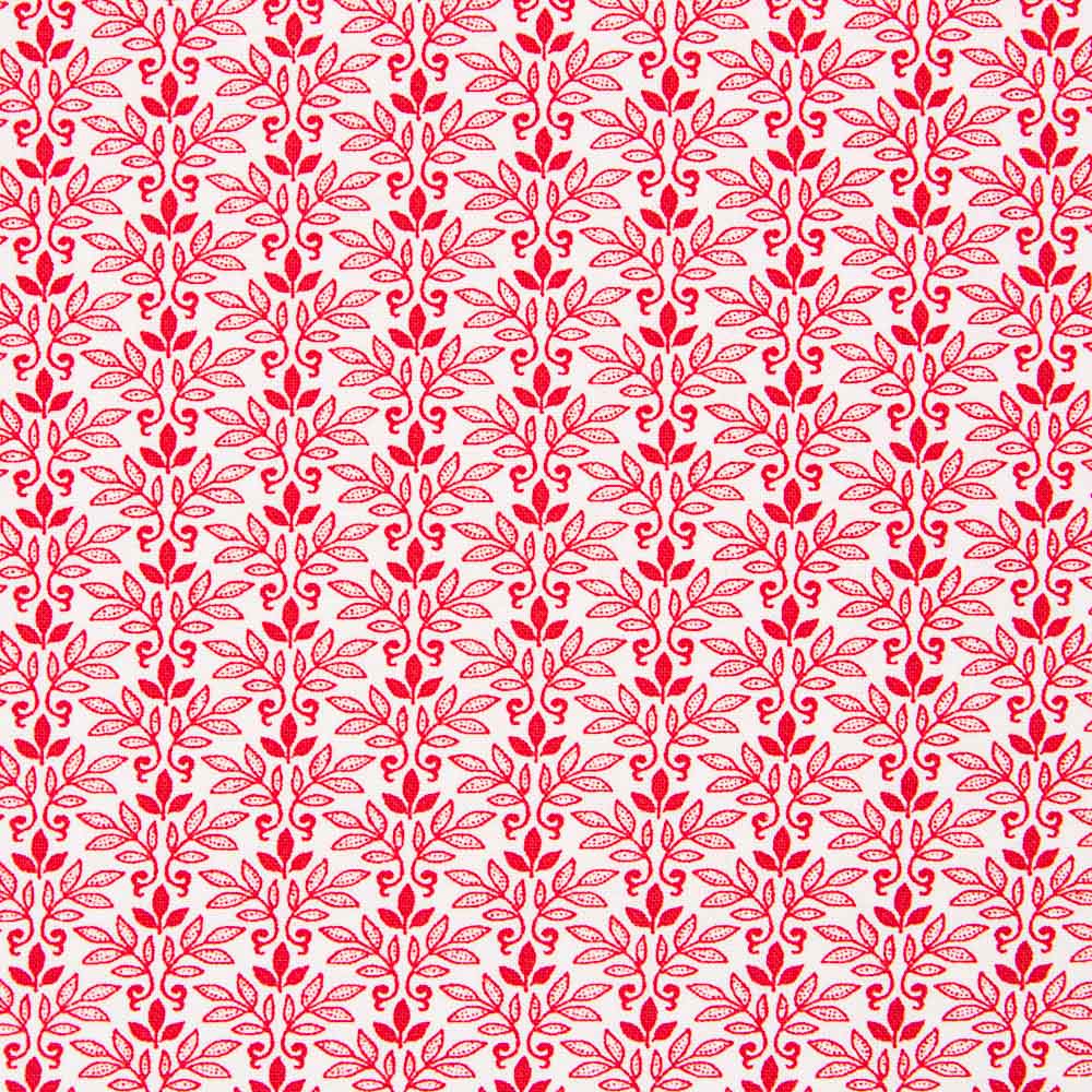 Algodão Patchwork Tri Leaf Vermelho - Ribes y Casals