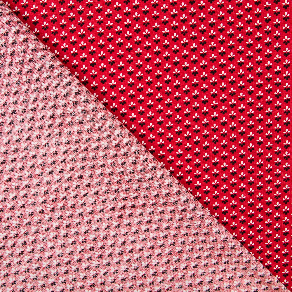 Algodão Patchwork Tulipas Vermelho - Ribes y Casals