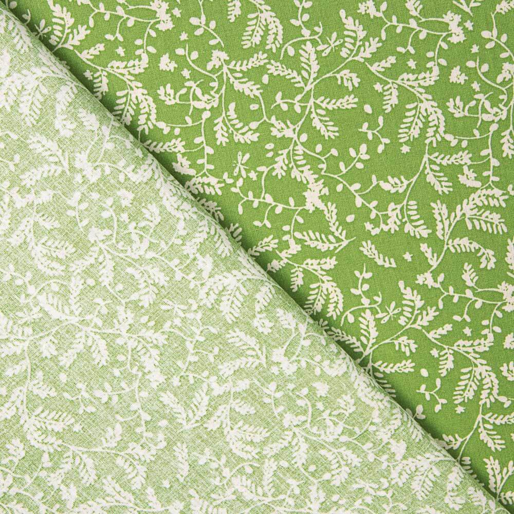 Popeline Algodão Ramos Verdes - Ribes y Casals