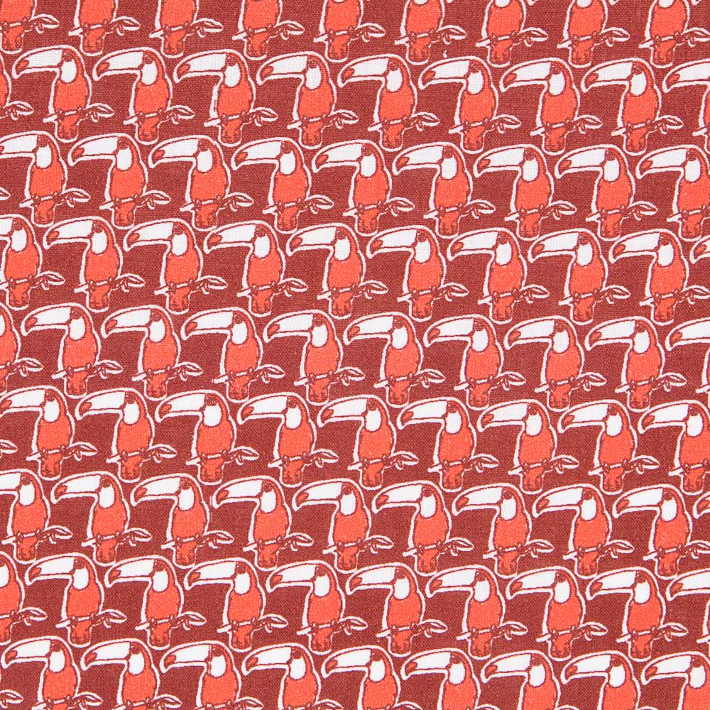 Algodão Popeline Tucano Vermelho - Ribes y Casals