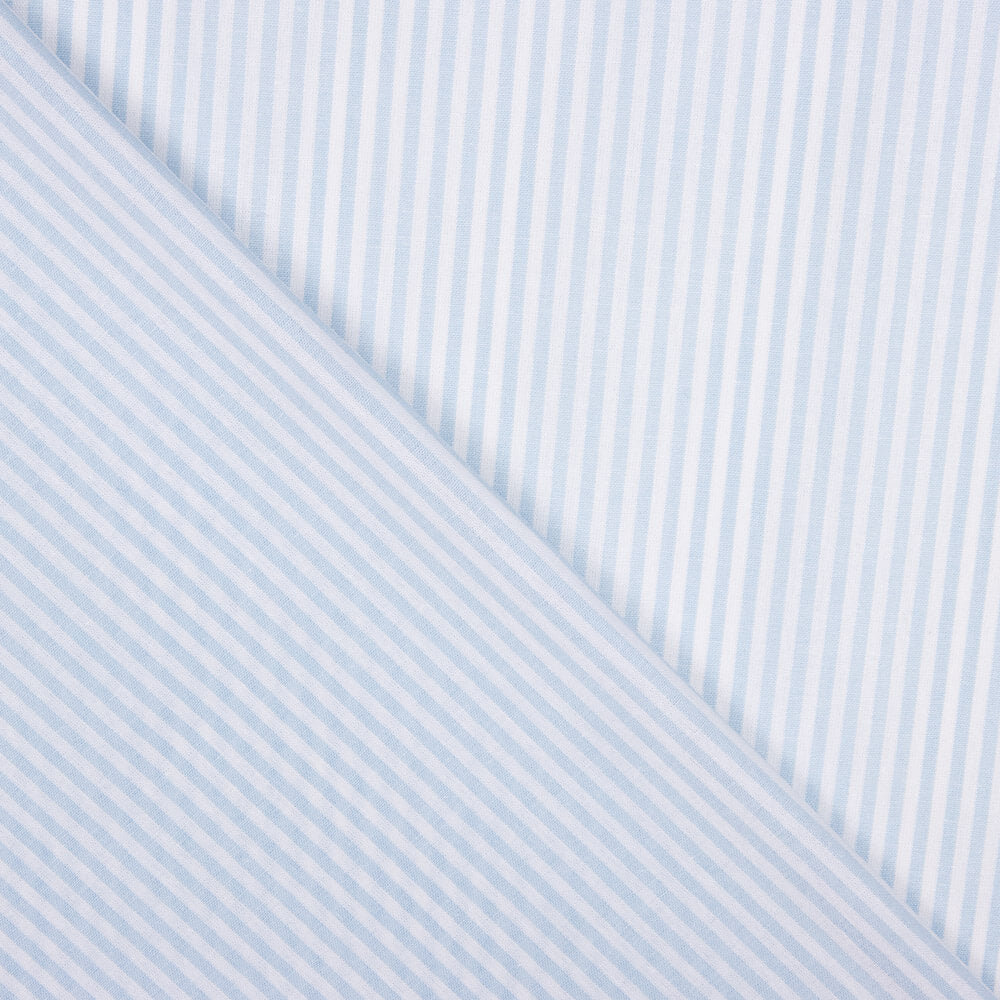 Algodão Listras Vichy Mini Azul Claro - Ribes y Casals