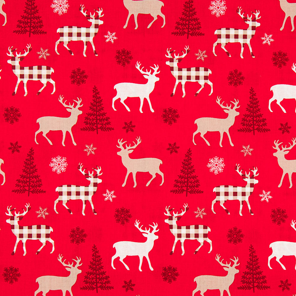 Sucatear Algodão Renos Vermelho 80x140cm - Ribes y Casals