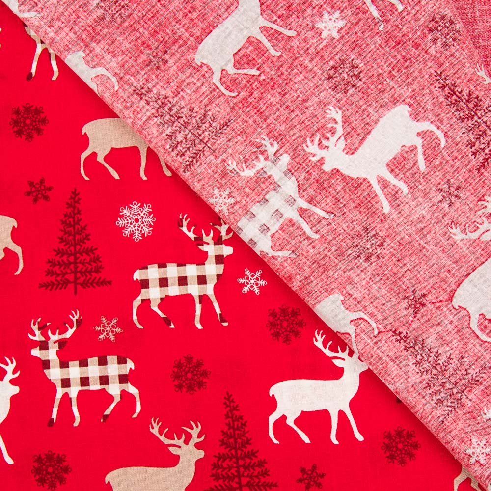 Sucatear Algodão Renos Vermelho 80x140cm - Ribes y Casals