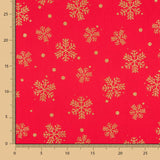 Algodão Vermelho Estrela Natal Ouro - Ribes y Casals