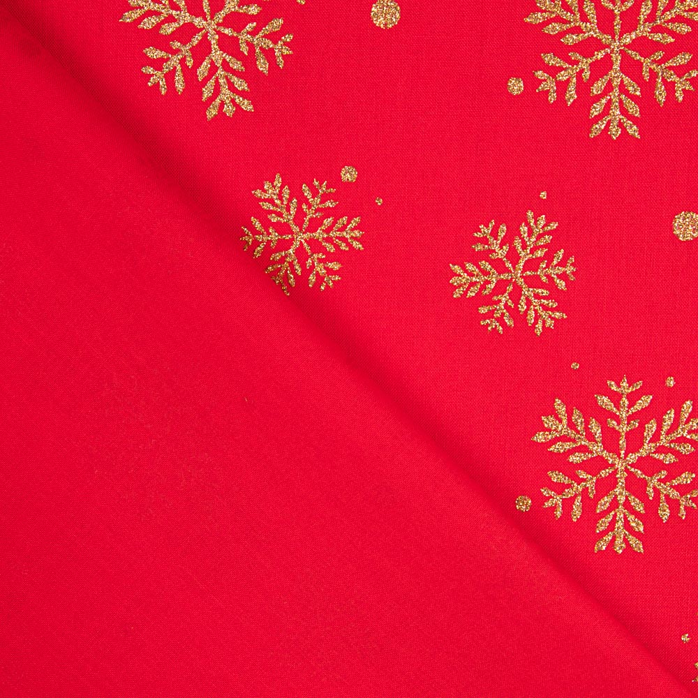 Algodão Vermelho Estrela Natal Ouro - Ribes y Casals