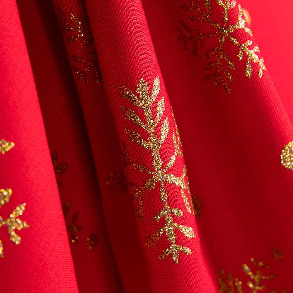 Algodão Vermelho Estrela Natal Ouro - Ribes y Casals