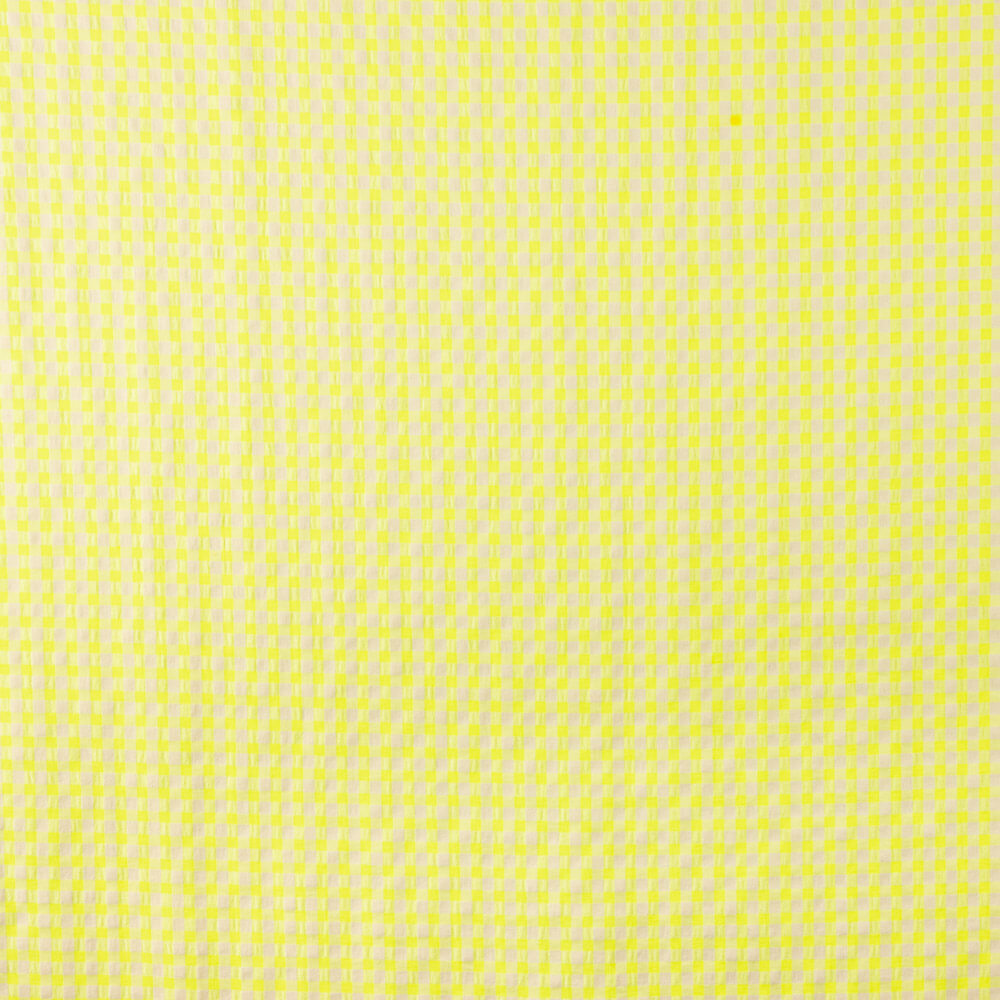 Algodão Seersucker Xadrez Limão - Ribes y Casals