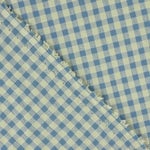 Algodão Seersucker Quadrado Médio Azul Médio/Verde - Ribes y Casals