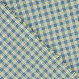 Algodão Seersucker Quadrado Médio Azul Médio/Verde - Ribes y Casals