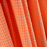 Algodão Seersucker Xadrez Mini Laranja Fluor - Ribes y Casals