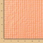 Algodão Seersucker Xadrez Laranja Fluor - Ribes y Casals