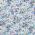 Algodão Elastano Floral Azul - Ribes y Casals