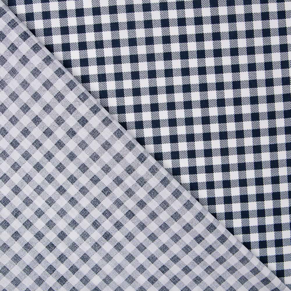 Algodão Vichy Marinho Cruzado - Ribes y Casals