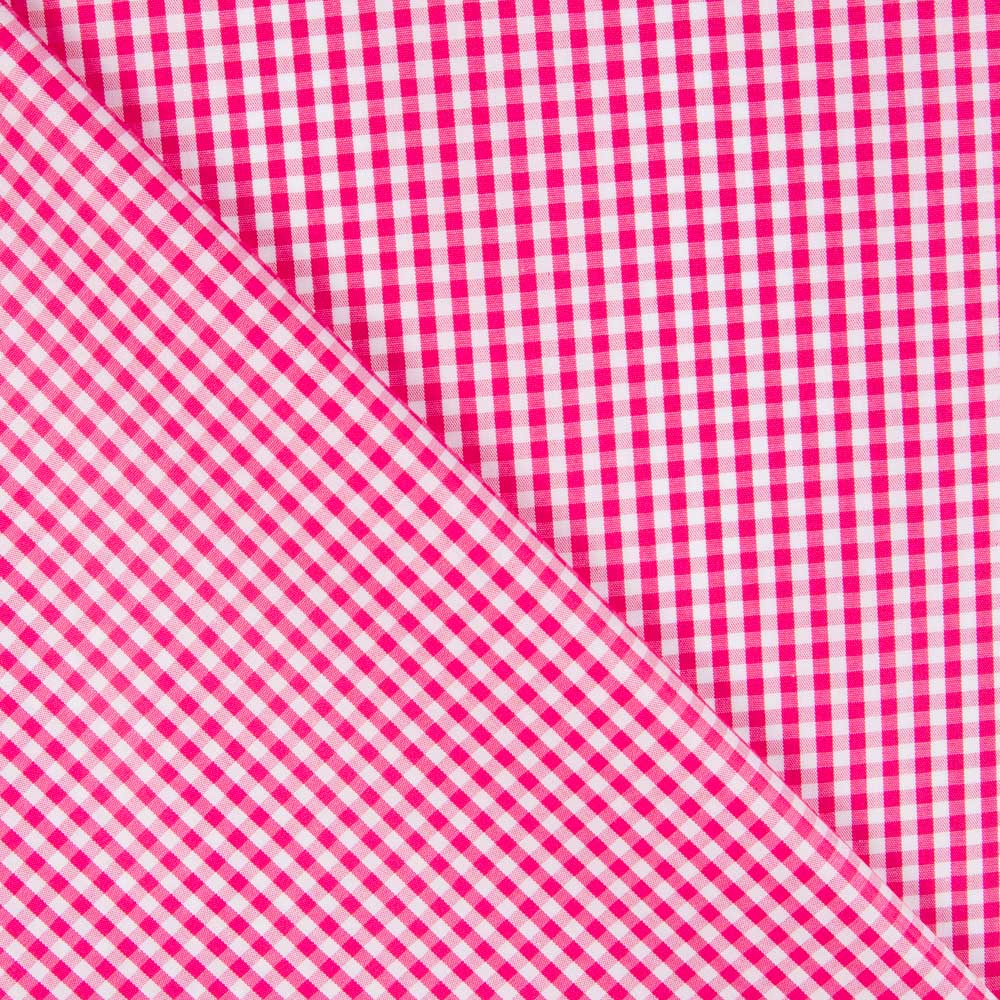 Algodão Vichy Mini Fúcsia - Ribes y Casals