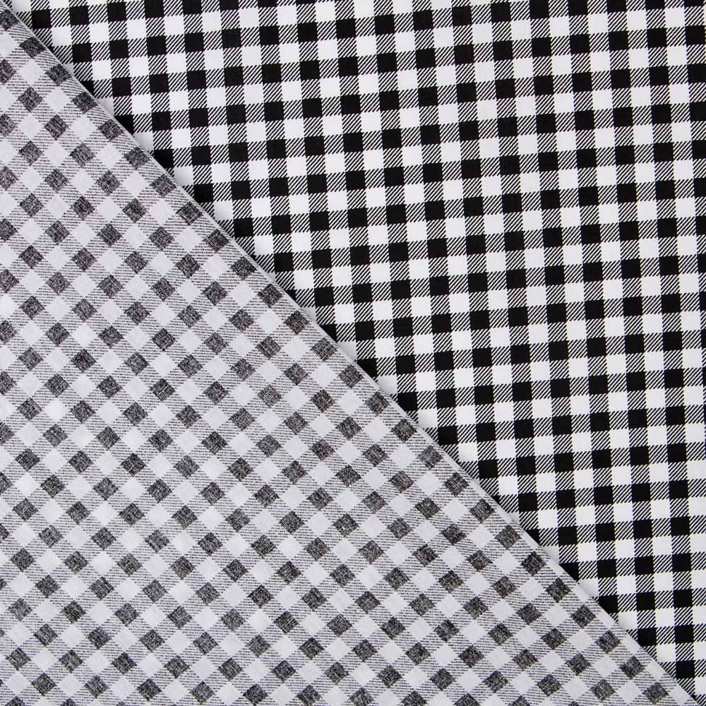 Algodão Vichy Preto Cruzado - Ribes y Casals