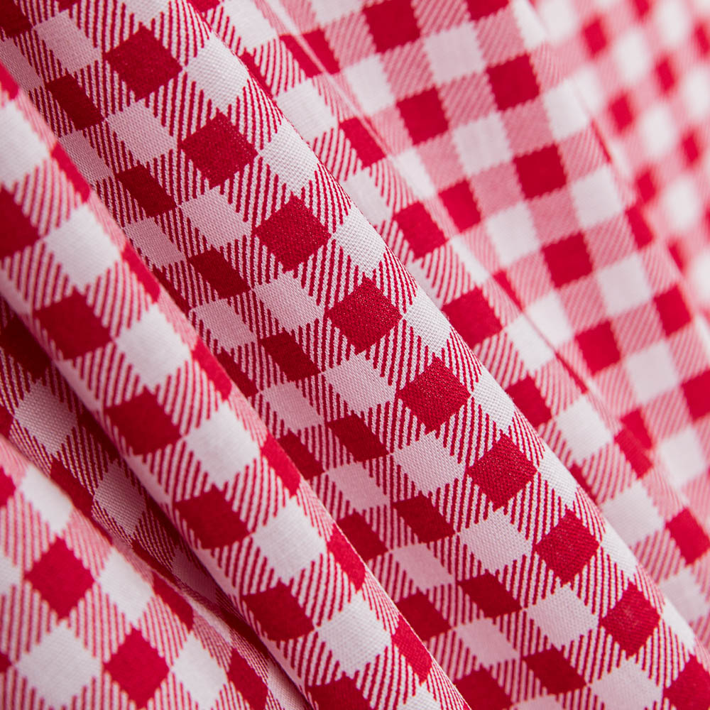 Algodão Vichy Vermelho Cruzado - Ribes y Casals