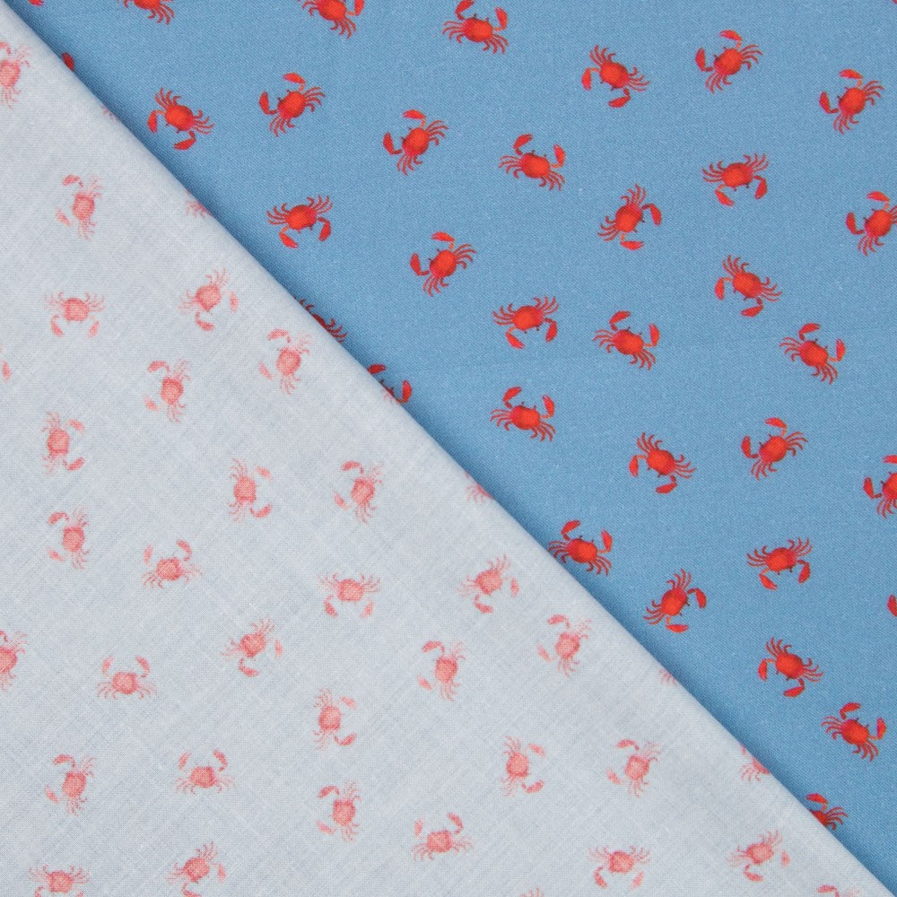 Algodão Antibacteriano Caranguejo Azul Denim - Ribes y Casals