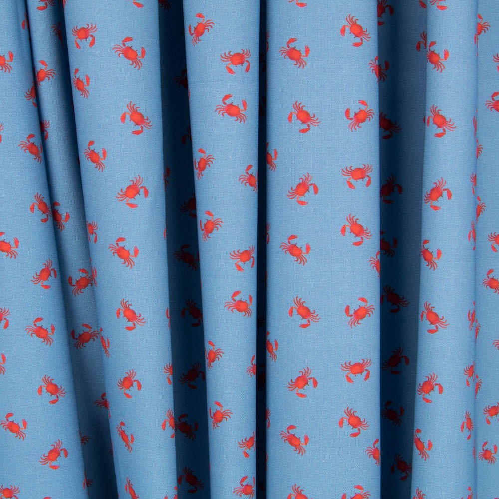 Algodão Antibacteriano Caranguejo Azul Denim - Ribes y Casals