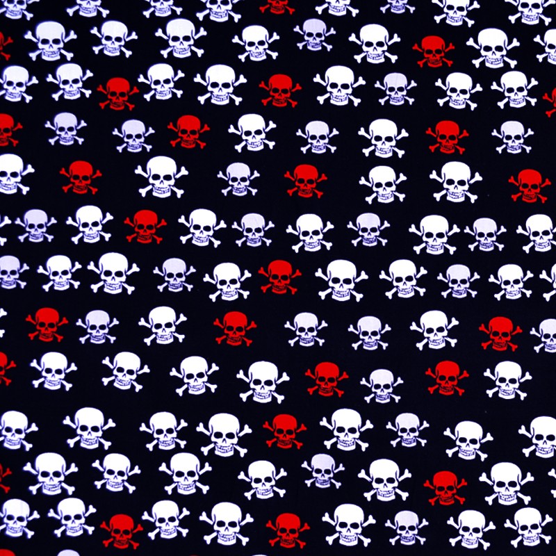 Algodão Estampado Caveiras Vermelho - Ribes y Casals