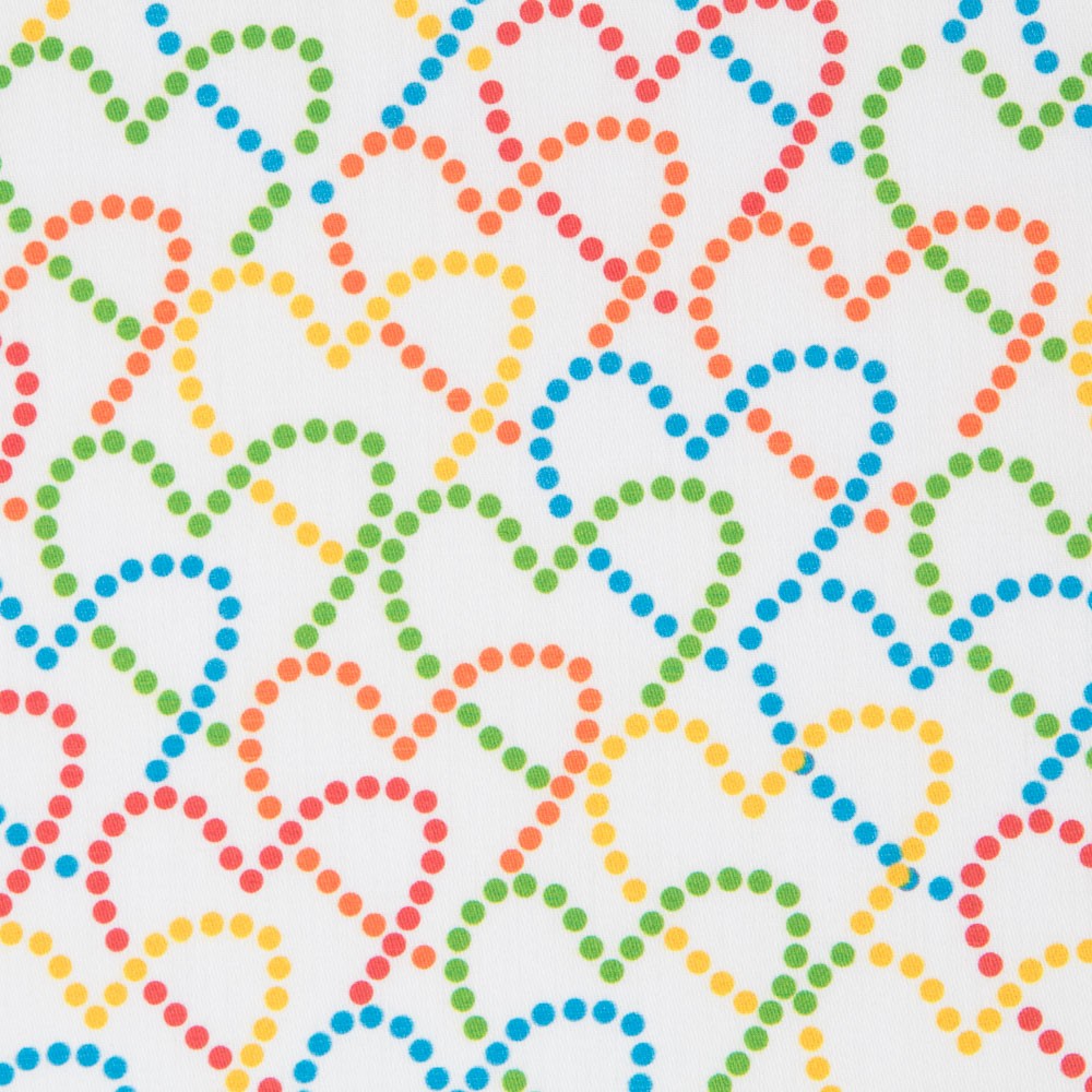 Algodón Estampado Corazones Multi - Ribes y Casals