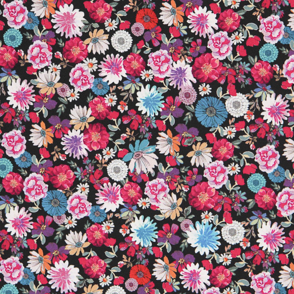 Tecido de Algodão Floral Fucsia - Ribes y Casals
