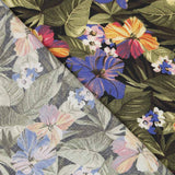 Tecido de Algodão Hibíscus Preto - Ribes y Casals