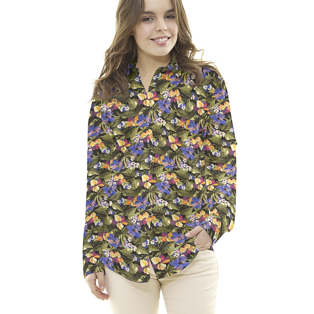 Tecido de Algodão Hibíscus Preto - Ribes y Casals