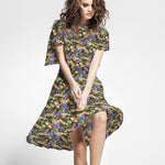 Tecido de Algodão Hibíscus Preto - Ribes y Casals